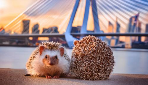 Twee egeltjes bij de Erasmusbrug